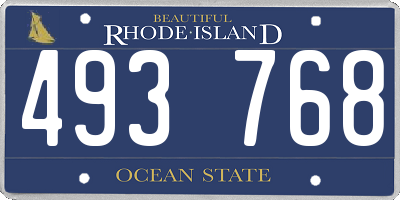 RI license plate 493768