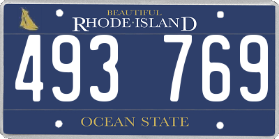 RI license plate 493769