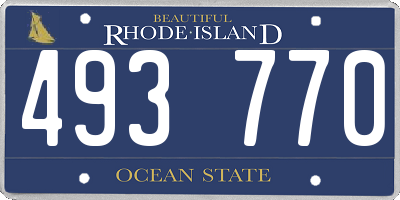 RI license plate 493770