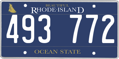 RI license plate 493772
