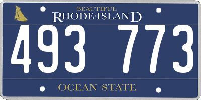 RI license plate 493773