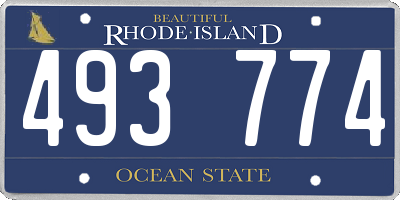 RI license plate 493774