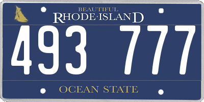 RI license plate 493777