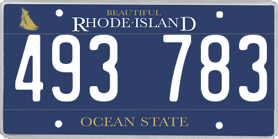 RI license plate 493783