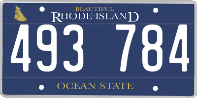 RI license plate 493784