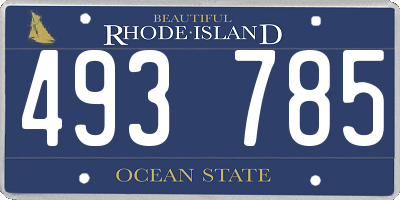 RI license plate 493785