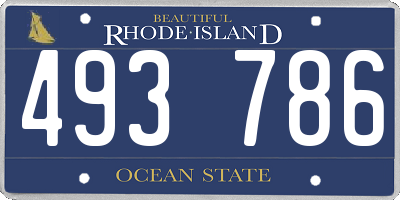 RI license plate 493786