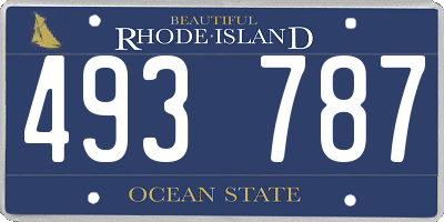 RI license plate 493787