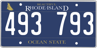 RI license plate 493793