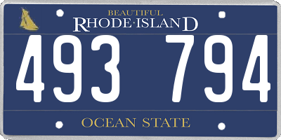 RI license plate 493794
