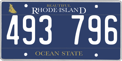 RI license plate 493796