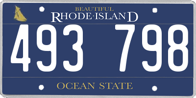 RI license plate 493798
