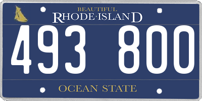 RI license plate 493800