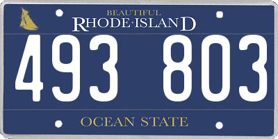 RI license plate 493803