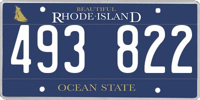 RI license plate 493822