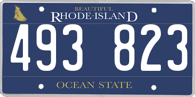RI license plate 493823