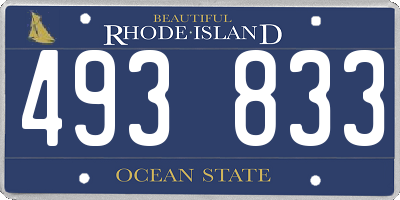 RI license plate 493833