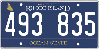 RI license plate 493835