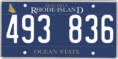 RI license plate 493836