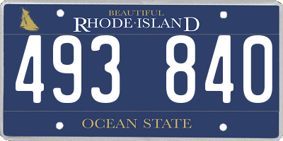 RI license plate 493840