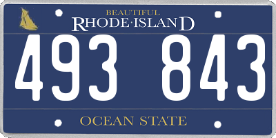 RI license plate 493843