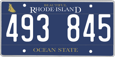 RI license plate 493845