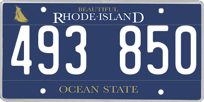 RI license plate 493850