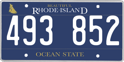RI license plate 493852