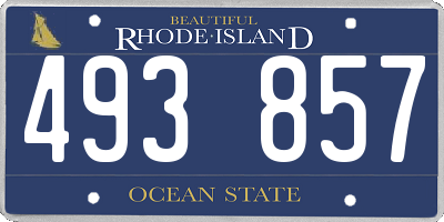 RI license plate 493857