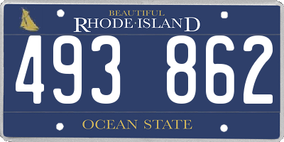 RI license plate 493862