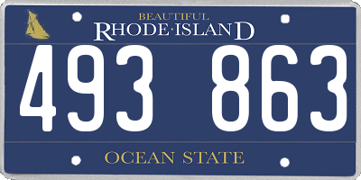 RI license plate 493863