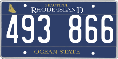 RI license plate 493866