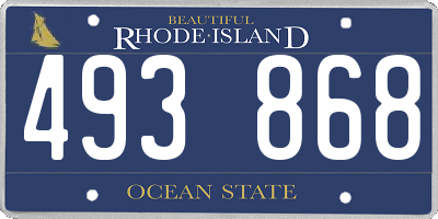 RI license plate 493868