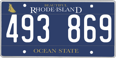 RI license plate 493869
