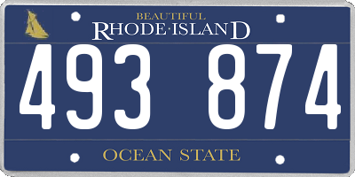 RI license plate 493874