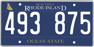 RI license plate 493875