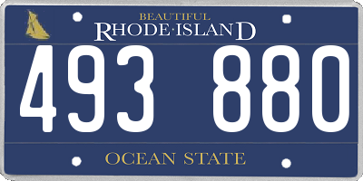 RI license plate 493880