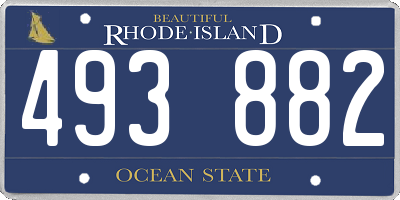 RI license plate 493882