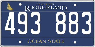 RI license plate 493883