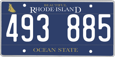 RI license plate 493885