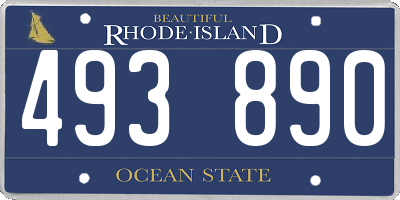RI license plate 493890