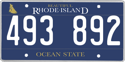 RI license plate 493892