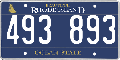 RI license plate 493893
