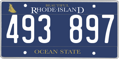 RI license plate 493897