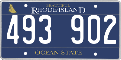 RI license plate 493902