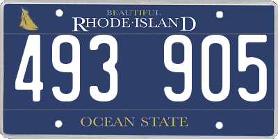 RI license plate 493905