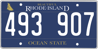 RI license plate 493907