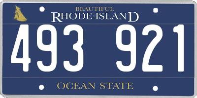 RI license plate 493921
