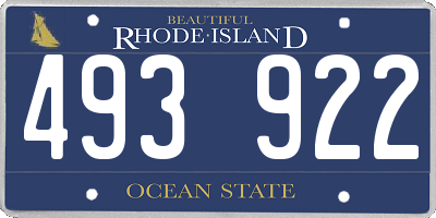 RI license plate 493922