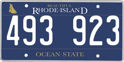 RI license plate 493923